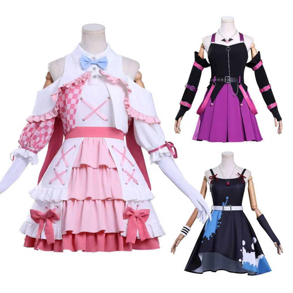 Anime Girls Band Cry Hina Tomo 486 Cosplay Costume JK Dress Skirt Headwear Woman Sexy Carnival Halloween Suit