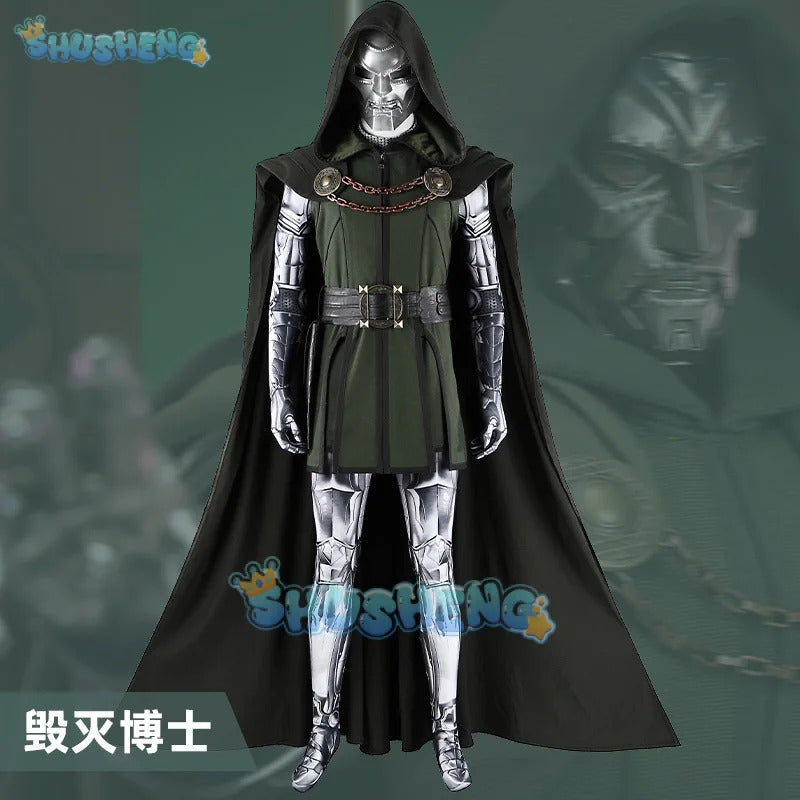 Doctor Doom Cosplay Costume Doom Vest Jumpsuit Helmet Outfit Halloween Carnival Party Christmas Play Role Clothes Clothing