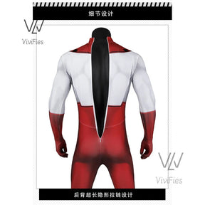 Halloween invincible cosplay jumpsuits Omni man costume superhero Nolan Grayson Zentai printing bodysuit with Cape