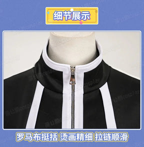 Anime Tougen Anki Shiki Ichinose Cosplay Costume Rasetsu Uniform Black White Coat Jin Kougasaki Rasetsu Academy for Women Men