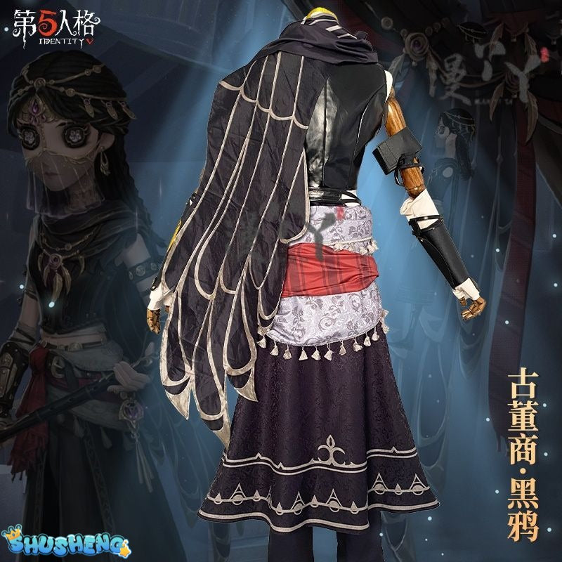 Game Identity V Antiquarian Qi Shiyi Cosplay Costume Crow Cosplay Black Uniforms Halloween Party Role Play Outfit Suit for Woman