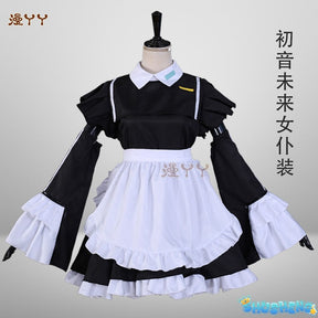 Hatsune Miku Black White Maid Apron Dress Uniform Outfit Anime Cosplay Costumes
