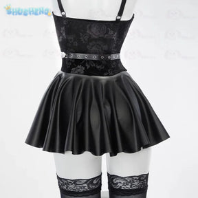 Witcher 3 Wild Hunt Cosplay Yennefer of Vengerberg Costume party Women sexy black leather lace dress jacket gloves socks set
