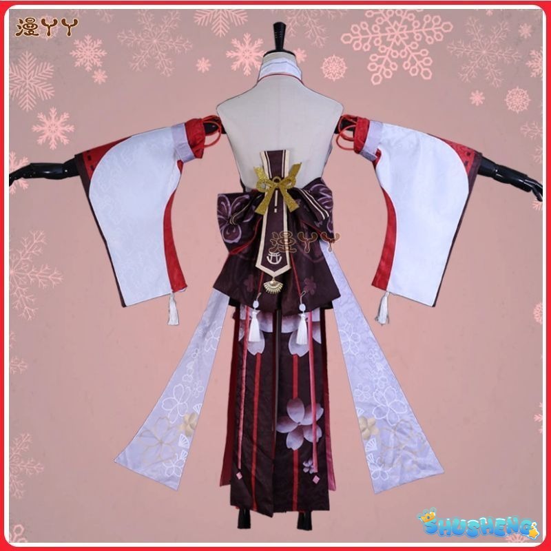 Genshin Impact Yae Miko Full Set Guuji Yae Cosplay Costume Wig Earning Headwear Ears Tail for Comic Con