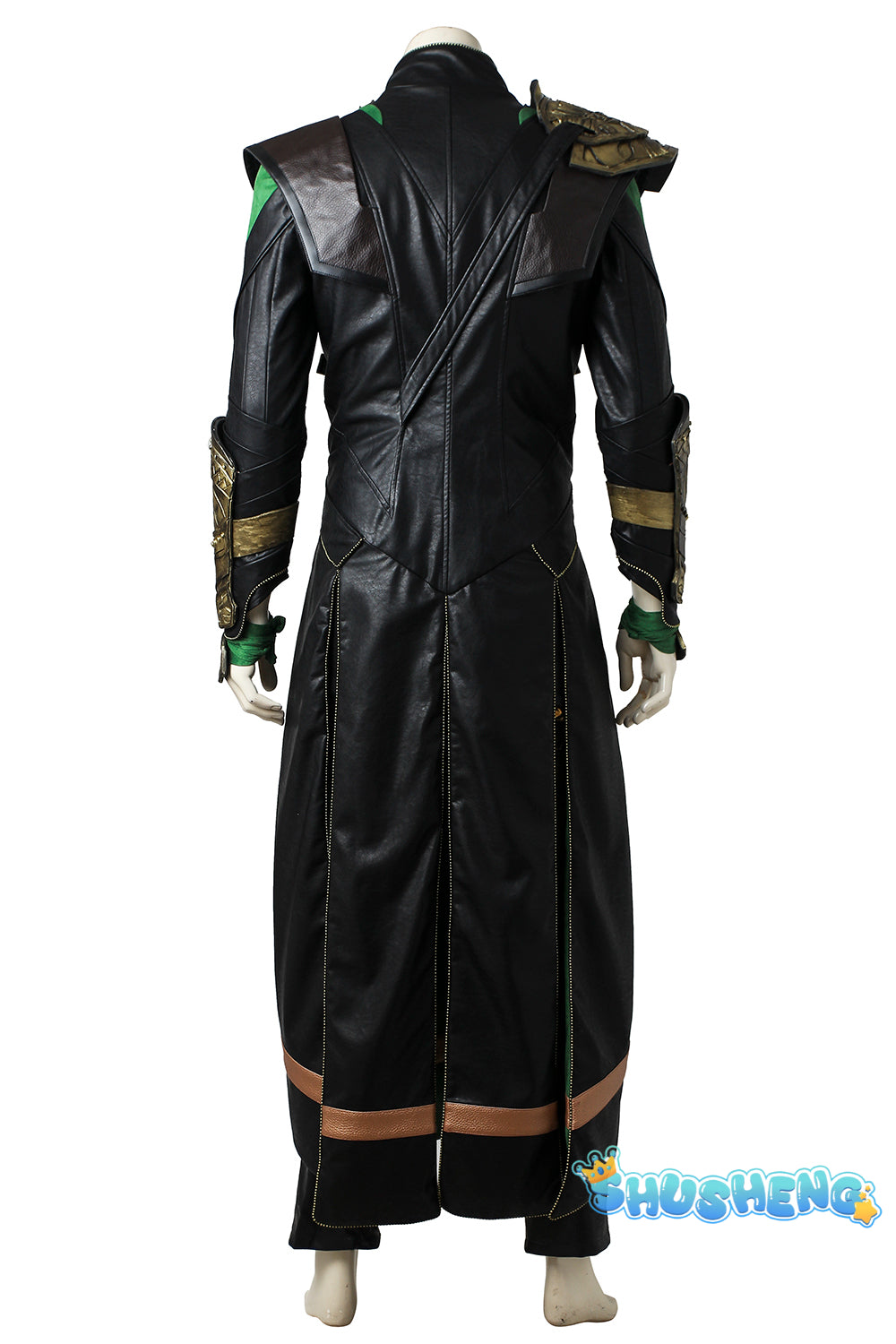 Film Thor：The Dark World Cosplay Loki Odison  Full set of handsome black armor men's uniform