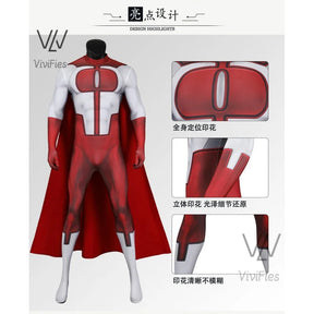 Halloween invincible cosplay jumpsuits Omni man costume superhero Nolan Grayson Zentai printing bodysuit with Cape
