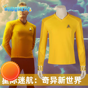 Star Movie Cosplay Trek Generations Coat Strange New Worlds Captain Christopher Pike Shirt Uniform Costume Party Carnival Suit