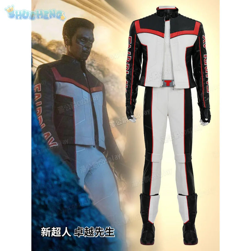 Movie Superhero Mister Terrific Cospaly Costume Adult Men's Woman Halloween Fantasy New Uniform Shoes Coat Pants Belt Glove Set