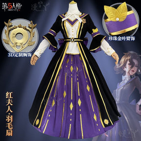 Identity V Marie Cosplay Costume - Bloody Queen Madame Red Dress for Halloween Party Game Remnants of Hope Outfit