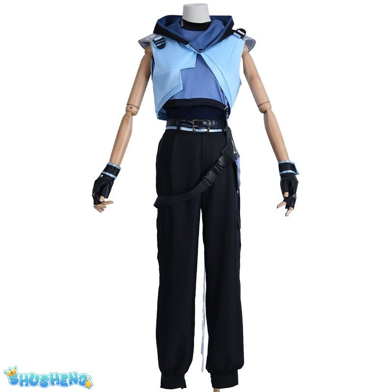 Valorant Jett Cosplay Costume Women Halloween Outfits Full Set Uniform Suit Party Role Play Clothing