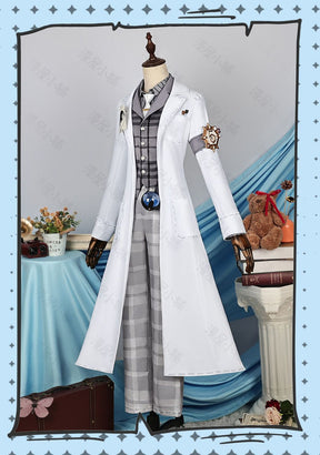 Identity V Gatto Cosplay Aesop Carl Embalmer Men's Costume Beautiful Suit Uniform Role Play Outfit for Halloween Party