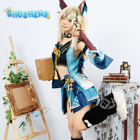 Kirara Cosplay Genshin Impact Costume Wig New Skin Sweet Lovely Game Suit Uniform Dress Full Set Halloween Party Outfit Women