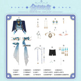 Genshin Impact Lauma Cosplay Costume Dress Uniform Headwear Earrings Frostmoon Scions Halloween Party for Women Girls