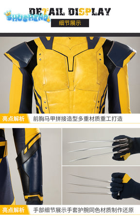 New Movie Wolverine Cosplay Costume Mask Jumpsuit Vest Gloves Belt Wolf Steel Claw Handsome Suit For Men High Quality Made