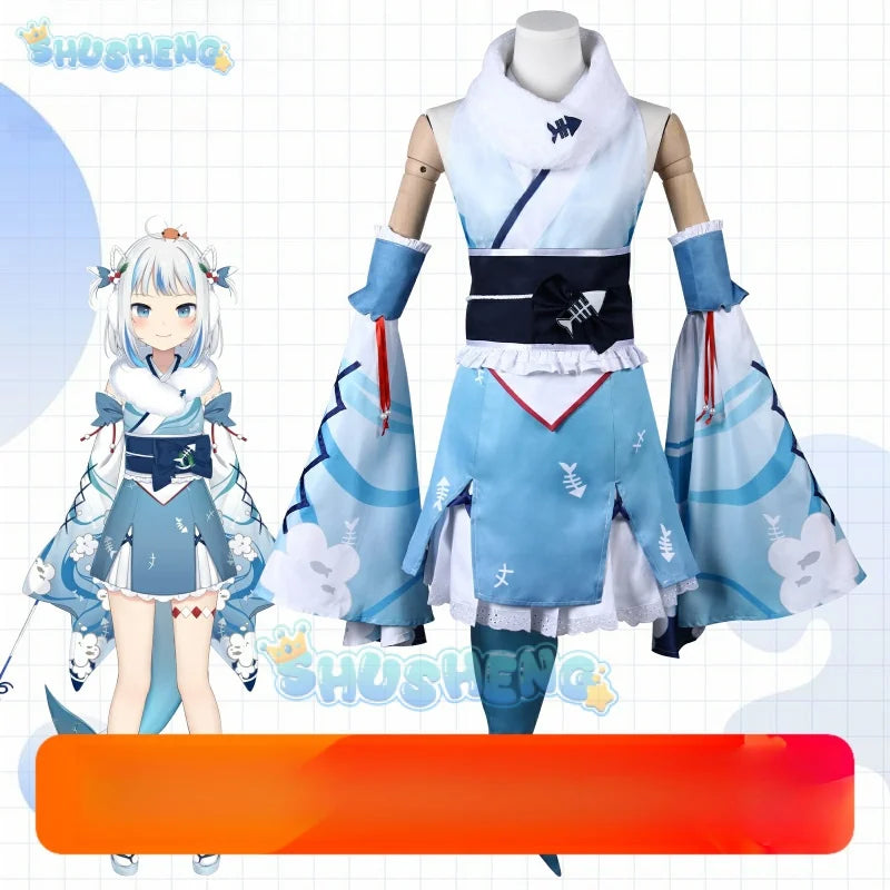 Hololive Vtuber Cosplay Costume New Year Kimono for Women Girls Men Adult Anime Outfit Halloween