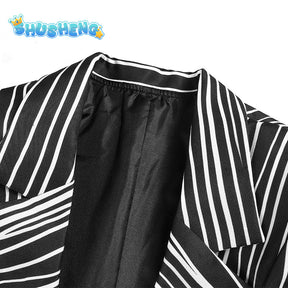 Scary Horror Jack Skellington Cosplay Costume Christmas Jack Uniform Clothes Striped Men Suit Halloween Costumes