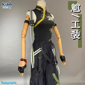 Xiao Game Genshin Impact Subduing demons Xiao Cosplay Costume Coat props accessories Ring tattoo handsome Halloween party set