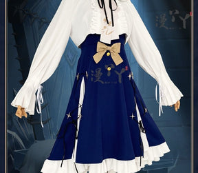Arknights Amiya Cosplay Costume Set Dress  Ear Headband White Navy Games Anime Costumized Outfit for Women