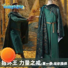 Rings Season 1 Elrond Cosplay Costume Cloak Belt Outfits Halloween Carnival Suit Role Play Clothing For Adult Men