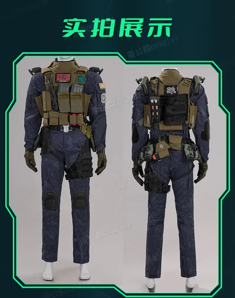 Game Delta Force: Hawk Ops Long Wei Cosplay Costume Halloween high-quality men women combat uniforms prop gloves accessories set