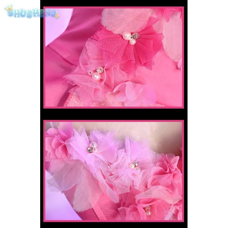 Flora Chongqing 2025 Cosplay Costume Halloween Party New Pink Dress Necklace Prop Set Men Women Fashion Flora Uniform