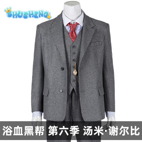 Tommy Shelby Cosplay Costume Man Peaky 6 Long Trench Coat Suit Outfit Full Set and Individual Items Are Sold Custom Size