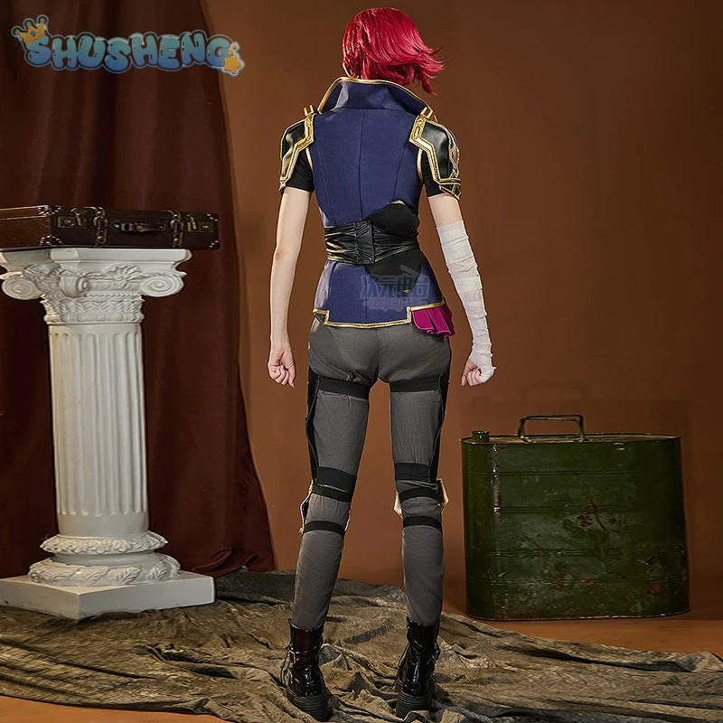 Vi heroine LOL Cosplay Arcane Season 2 costume Party Christmas Fashion Set and Accessories Props Men's and Women's Vi Uniform