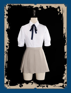 HUNDRED LINE -Last Defense Academy- Kirifuji Nozomi Cosplay Costume Halloween JK Uniform Coat Skirt Shirt Tie Campus Woman Set