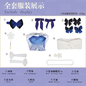 Shusheng-N Game Genshin Impact Keqing Cosplay Costume Halloween Carnival Sweet Lolita Dress Props Wig Accessories Women's New Keqing Set