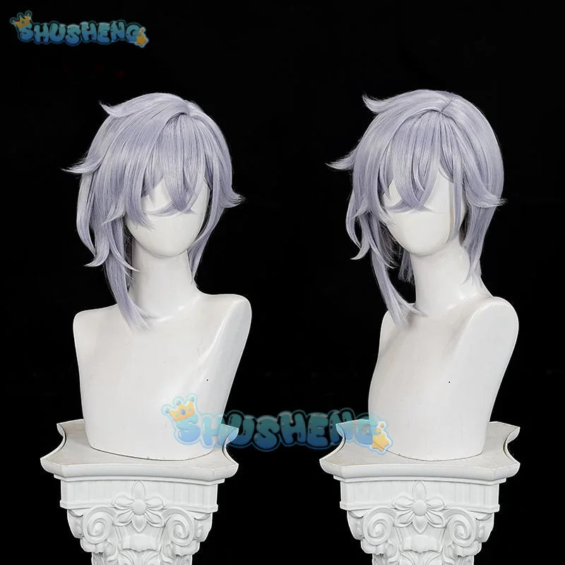 Honkai Star Rail Moze Cosplay Wig Gray Short Hair Xianzhou Yaoqing The Crow-Feathered Weirdo Halloween Party Women Men  Shusheng