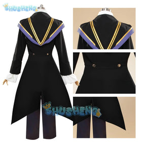 Game Identity ⅤJoseph Desaulniers Former Count Desaulniers Cosplay Costume Photographer Black School Uniform Wig Man Party Suit