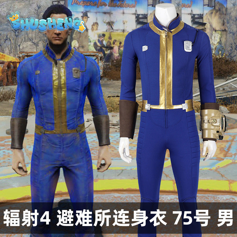 Hot Game Male Sheltersuit Survivor Suit Man Fall Cos Out Cosplay Sole Survivor Vault 75 and Custom Number Suit Individual Items