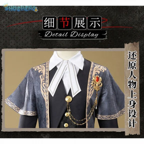 Identity Ⅴ Freddy Riley Lawyer The weight of justice Cosplay Costume Halloween New Fashionable Coat Shirt Vest Tie Prop Man Set