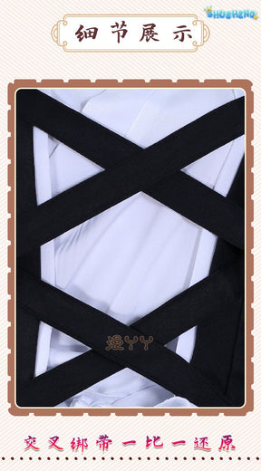 Anime Bleach Kurosaki Ichigo Cosplay Costume Japanese Manga Cosplay Black and White Outfit Halloween Role Play Uniform for Men