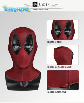 Anime Movie Deadpool Cosplay Mask Head Cover Knitted Cotton Mesh Helmet Halloween Party Carnival Costume Props