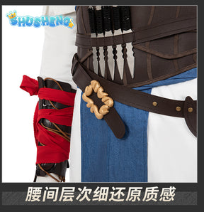 New Mirage Basim Ibn Ishaq Cosplay Costume Hat Coat Pants Belt Bracelet For Game Party Halloween Custom Made