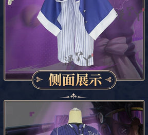 Game Identity V Ganji Gupta Batter Cosplay Costume Wig BLK Uniform Set Halloween Carnival Play Role Party Props Coaplay Clothes