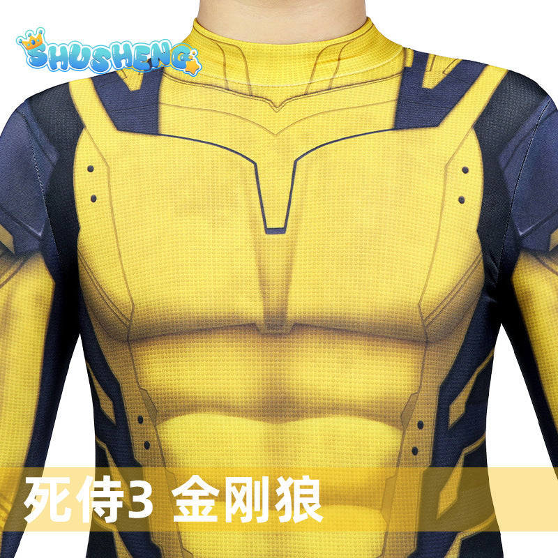 Child Movie Luxury Mask Jumpsuit Wolverine Cosplay Costume Halloween Christmas Kids New Year Costume Superhero Fantasy