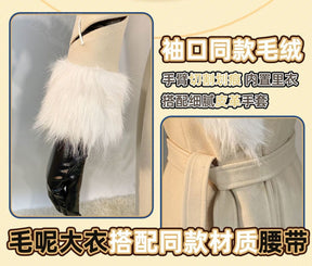 Evelyn Mora Cosplay Game Identity ⅤMs. Farrow Cosplay Costume Woman Coat Scarf Necklace Gloves Outfit Set for Women Clothing