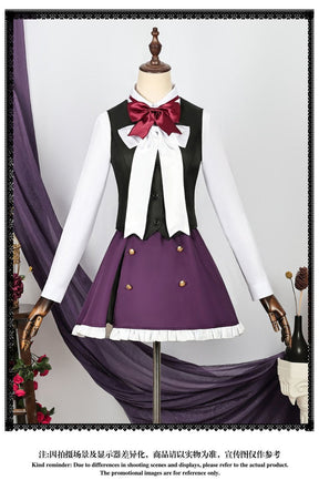 Game Diabolik Lovers Komori Yui Cosplay Costume Wig Fashion Purple Suit Uniform Dress Set for Women Halloween Party Role Play