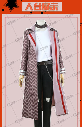 Paradox Live Shion Kaida Cosplay smokin dog Costume T-shirt jacket belt necklace pants set Halloween men women fashion uniform