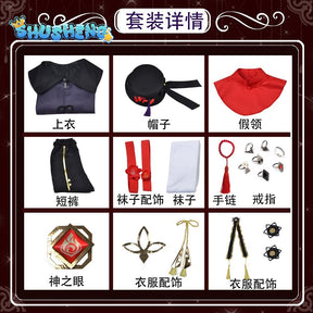 Game Genshin Impact Hutao Cosplay Costume Uniform Wig Cosplay Anime Game Hu Tao Chinese Style Halloween Costumes For Women Anime