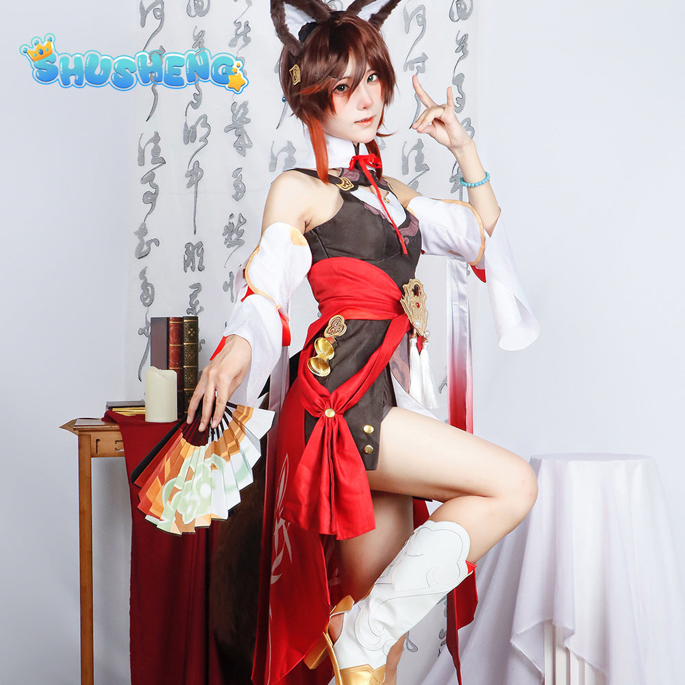 Game Honkai Star Rail Tingyun Cosplay Costume Women Sexy DressEars Tail Headwear Halloween Carnival Clothes