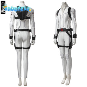 Superheroine Widow Cosplay Natasha Romanoff Costume White Battle Suit Women Outfit for Halloween Carnival Party Any Size