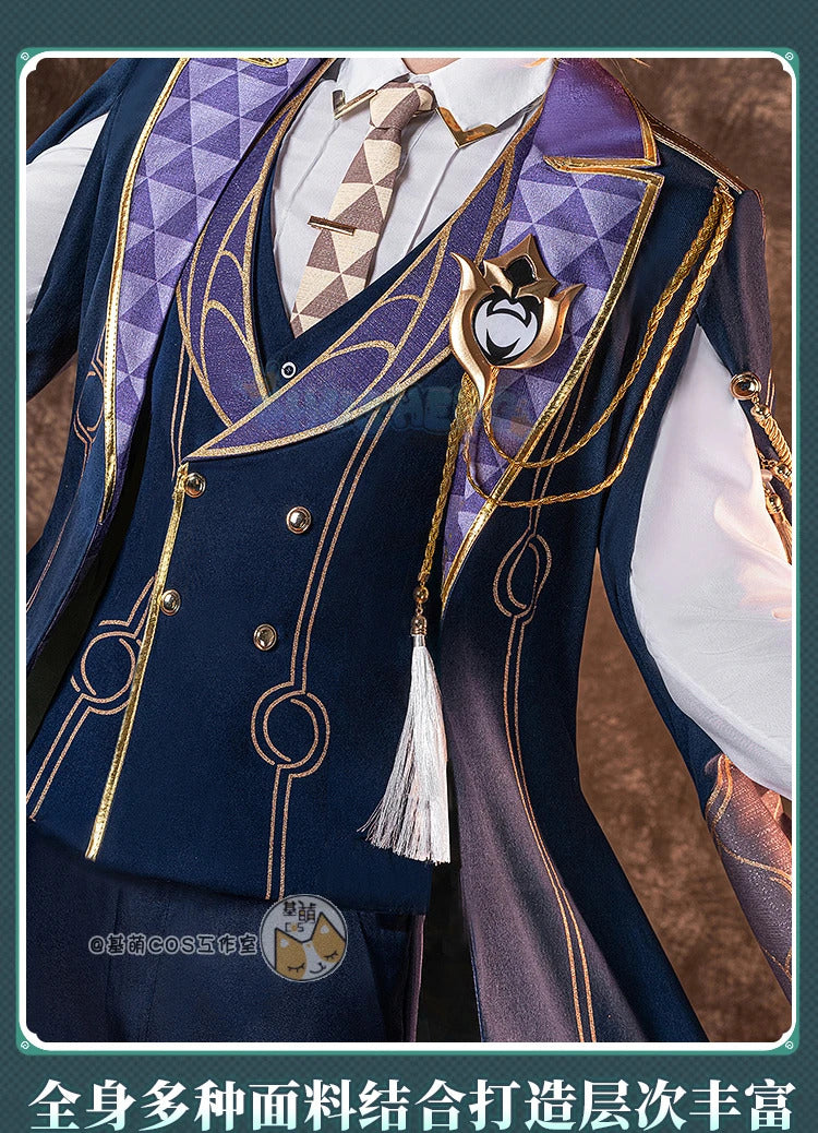 Shusheng Honkai: Star Rail Aventurine Game Suit Gorgeous Handsome Uniform Cosplay Costume Halloween Carnival Party Outfit Men