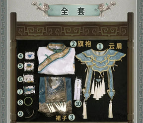 Shusheng Identity V Antique Qi Shiyi Cosplay Costume Uniform Halloween Carnival Party Role Play Outfit Full Set for Women