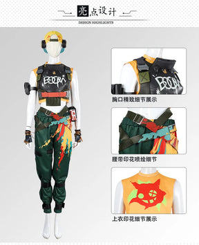 Shusheng Valorant Raze Cosplay Costume Uniform Halloween Carnival Party Christmas Play Role Clothes Clothing for Women