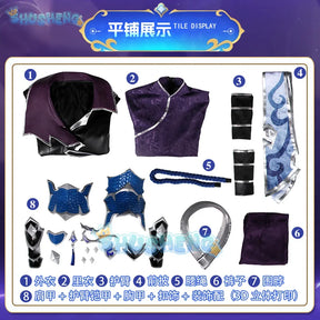 Game LOL EDG The Silvery Knights of Dragon Aphelios Cosplay Costume Uniform Outfits Suit Halloween Costume for Men