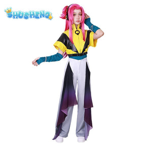 LOL Heartsteel Alune Wig Cosplay Costume Purple Wig Game Cosplay Halloween Anime Event Outfit Women Suit Uniform