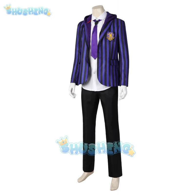 Wednesday 2 Xavier Thorpe Ajax Petropolus Cosplay Costume Nevermore Academy Uniform Halloween Carnival Party Christmas Play Role